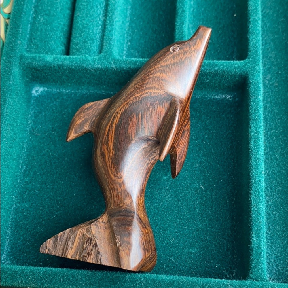 Vintage teak dolphin